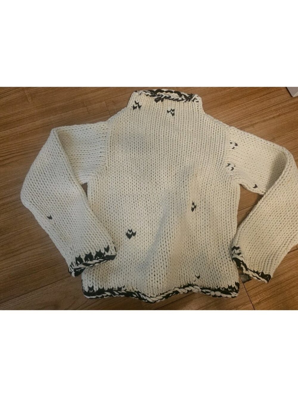 Vintage DKNY Pure Cable Knit Sweater 100% Cotton White and Black Womens Sz Large